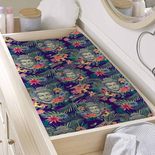 Tropical Buddha Print Changing Pad Cover