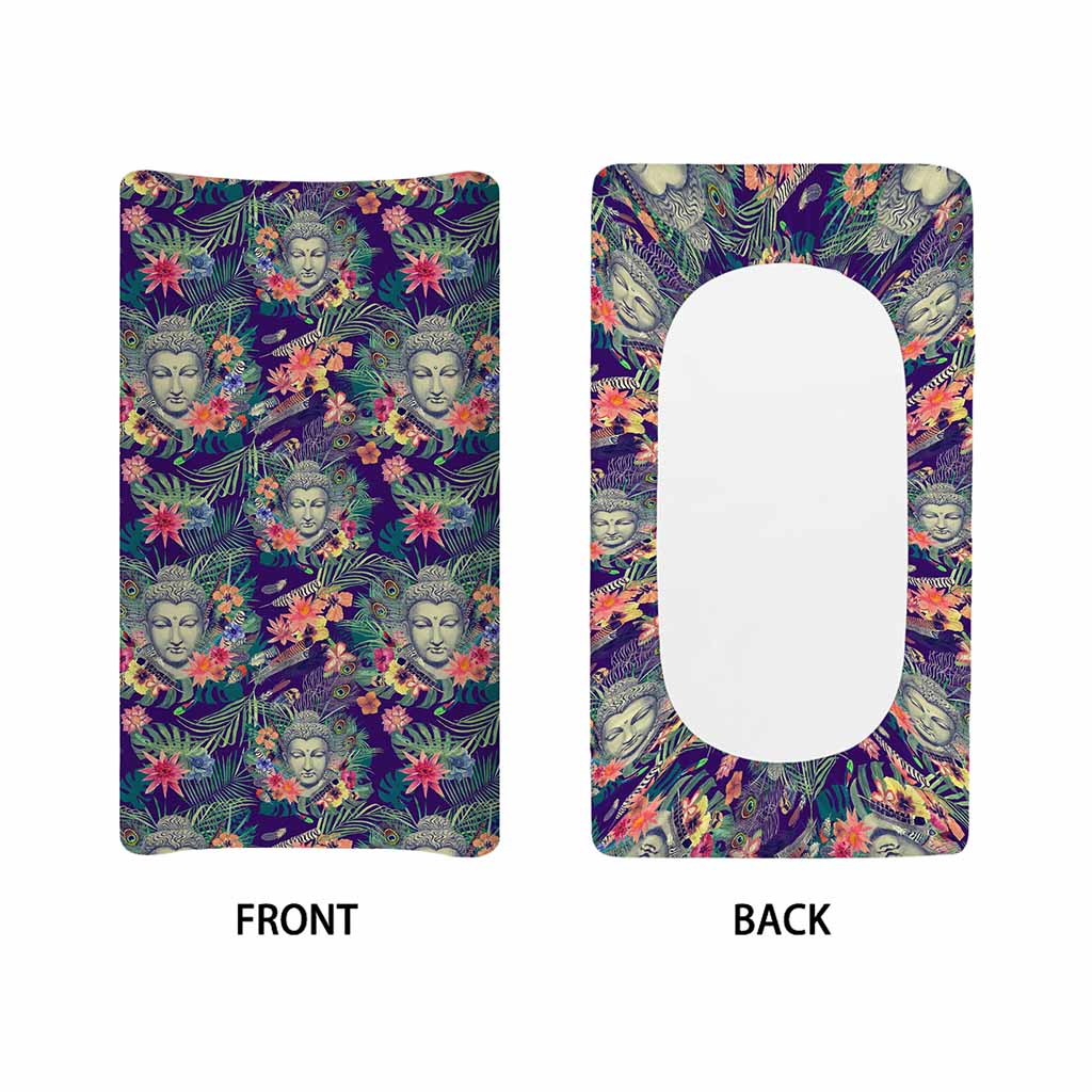 Tropical Buddha Print Changing Pad Cover