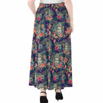 Tropical Buddha Print Chiffon Maxi Skirt