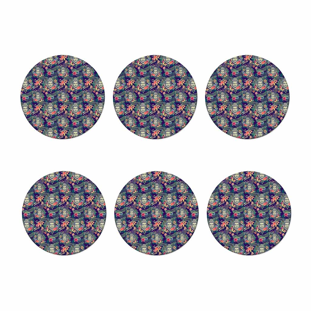 Tropical Buddha Print Coaster Set