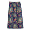 Tropical Buddha Print Cotton Front Slit Maxi Skirt