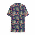 Tropical Buddha Print Cotton Hawaiian Shirt