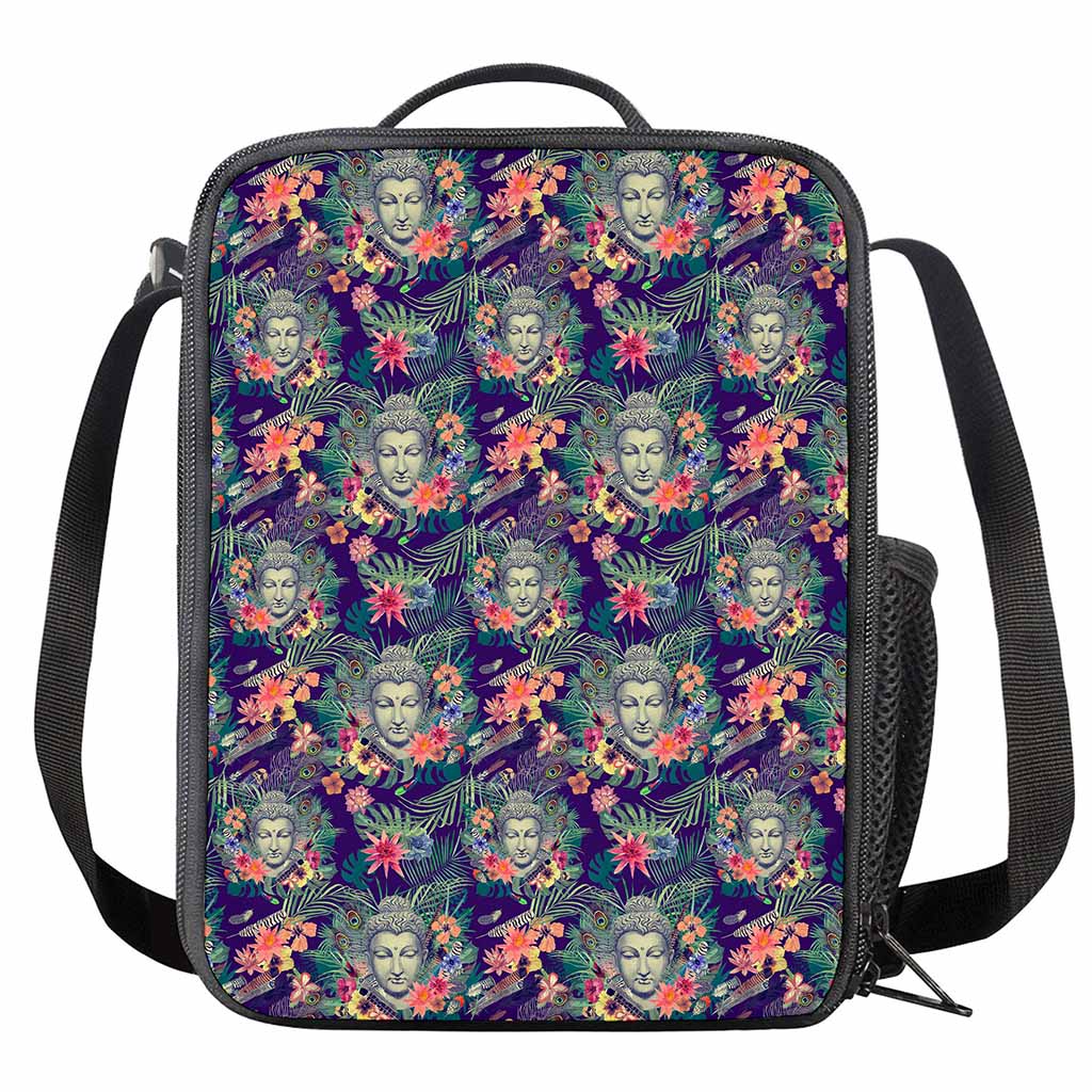 Tropical Buddha Print Crossbody Lunch Bag
