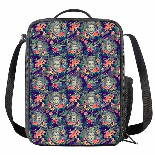 Tropical Buddha Print Crossbody Lunch Bag