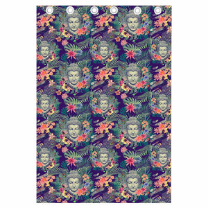 Tropical Buddha Print Curtain