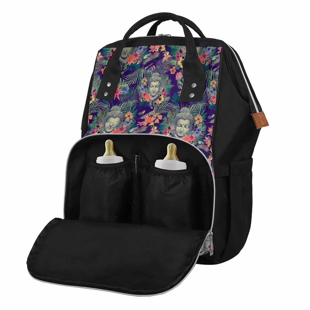 Tropical Buddha Print Diaper Bag