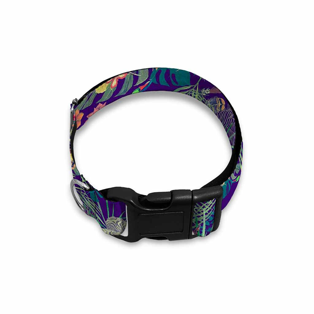 Tropical Buddha Print Dog Collar