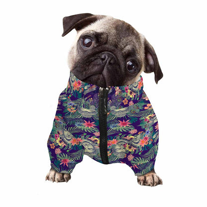 Tropical Buddha Print Dog Zip Up Jacket