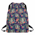 Tropical Buddha Print Drawstring Backpack