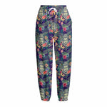 Tropical Buddha Print Fleece Lined Knit Pants