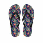 Tropical Buddha Print Flip Flops