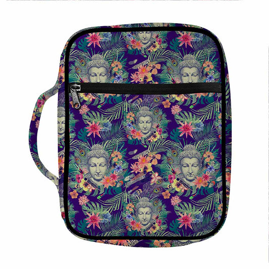 Tropical Buddha Print Front Pocket Bible Bag
