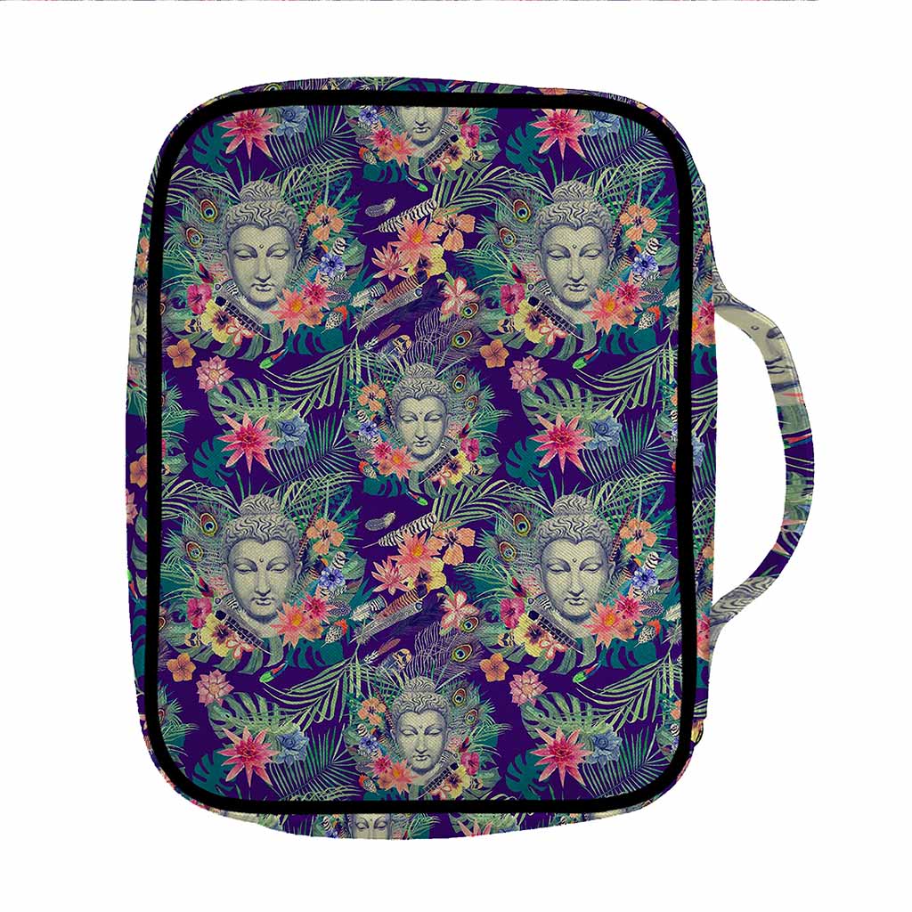 Tropical Buddha Print Front Pocket Bible Bag