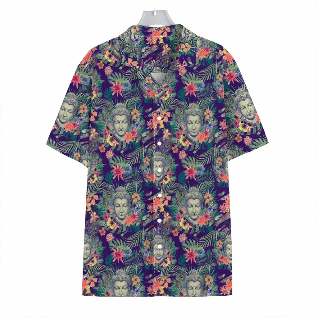 Tropical Buddha Print Hawaiian Shirt