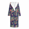 Tropical Buddha Print Hooded Bathrobe