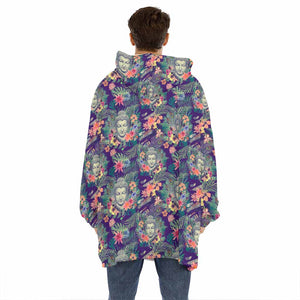 Tropical Buddha Print Hoodie Blanket