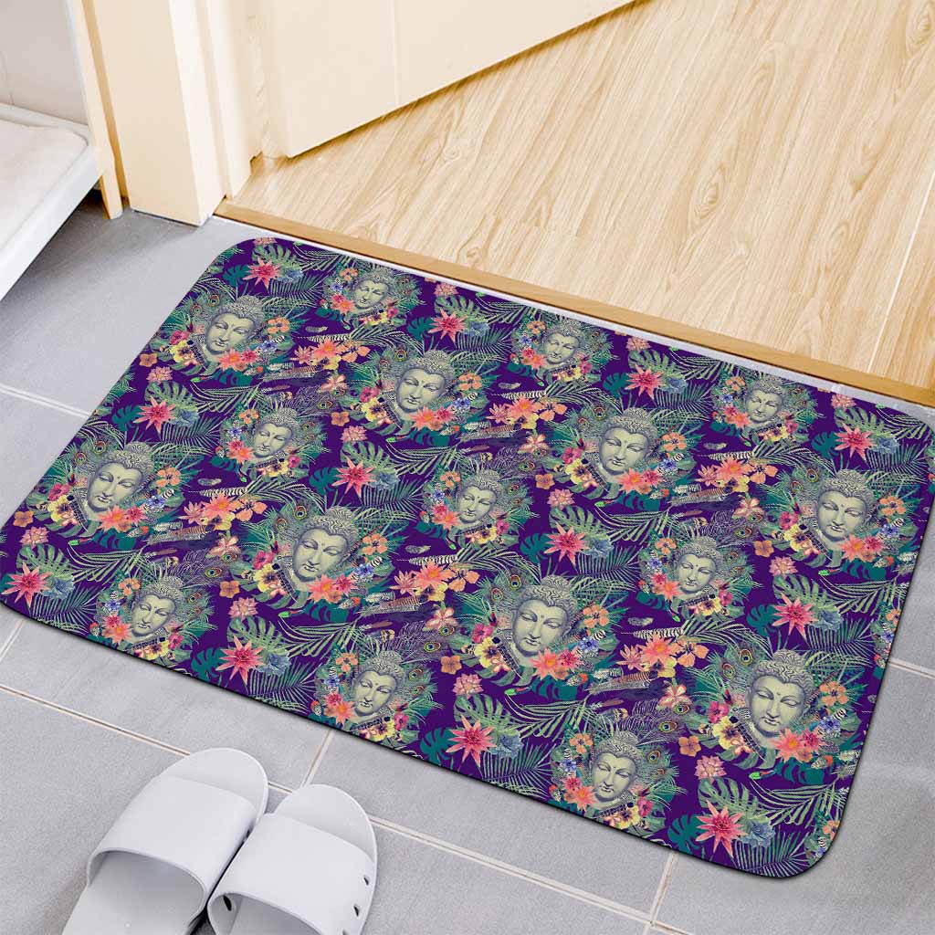 Tropical Buddha Print Indoor Door Mat