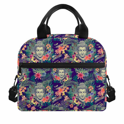 Tropical Buddha Print Insulated Lunch Bag
