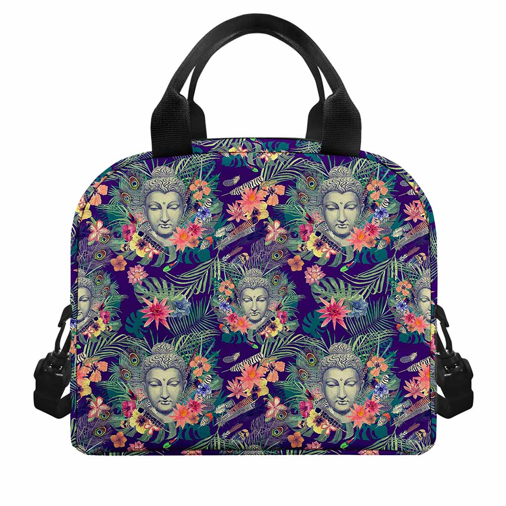 Tropical Buddha Print Insulated Lunch Bag