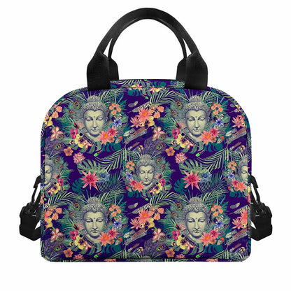 Tropical Buddha Print Insulated Lunch Bag