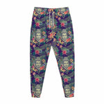 Tropical Buddha Print Jogger Pants