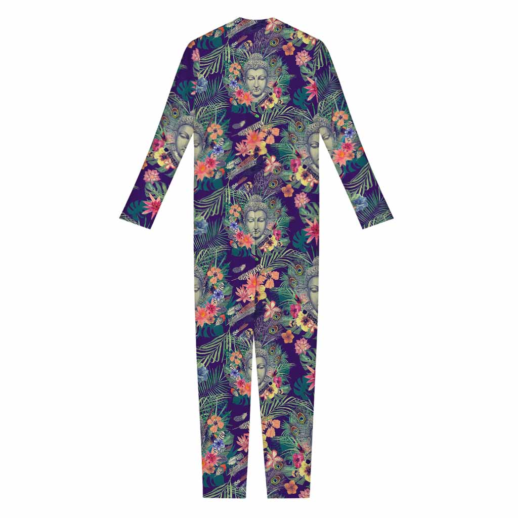 Tropical Buddha Print Jumpsuit