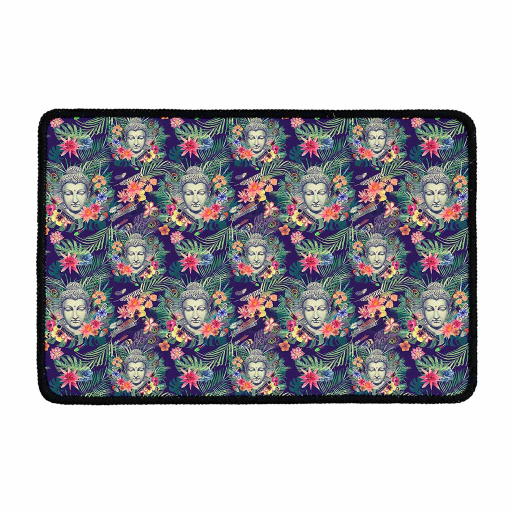 Tropical Buddha Print Kitchen Mat