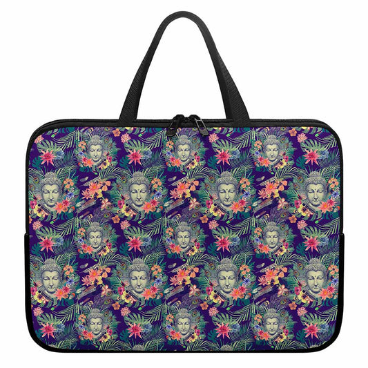 Tropical Buddha Print Laptop Sleeve With Handle
