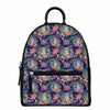 Tropical Buddha Print Leather Backpack