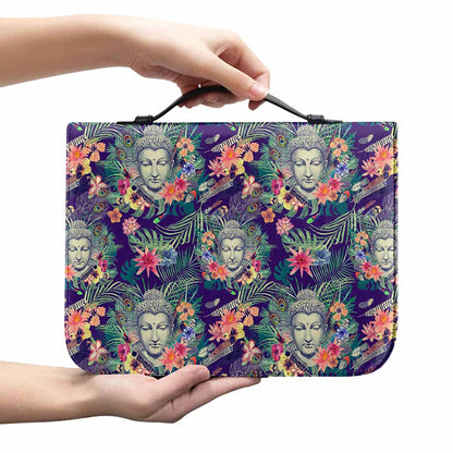 Tropical Buddha Print Leather Bible Cover