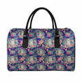 Tropical Buddha Print Leather Duffel Bag