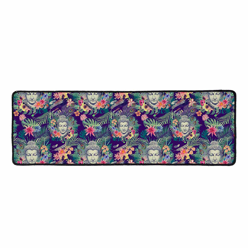 Tropical Buddha Print Long Kitchen Mat