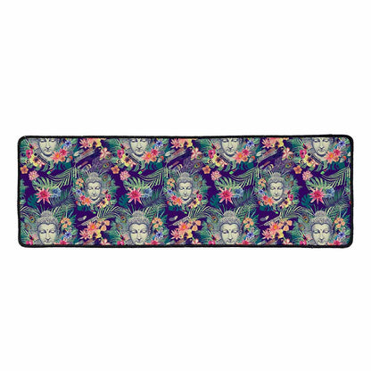 Tropical Buddha Print Long Kitchen Mat