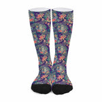 Tropical Buddha Print Long Socks