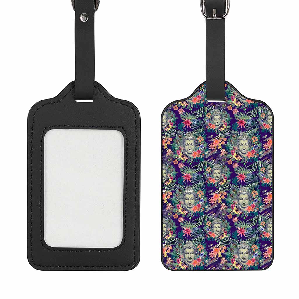 Tropical Buddha Print Luggage Tag
