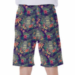 Tropical Buddha Print Men's Beach Shorts