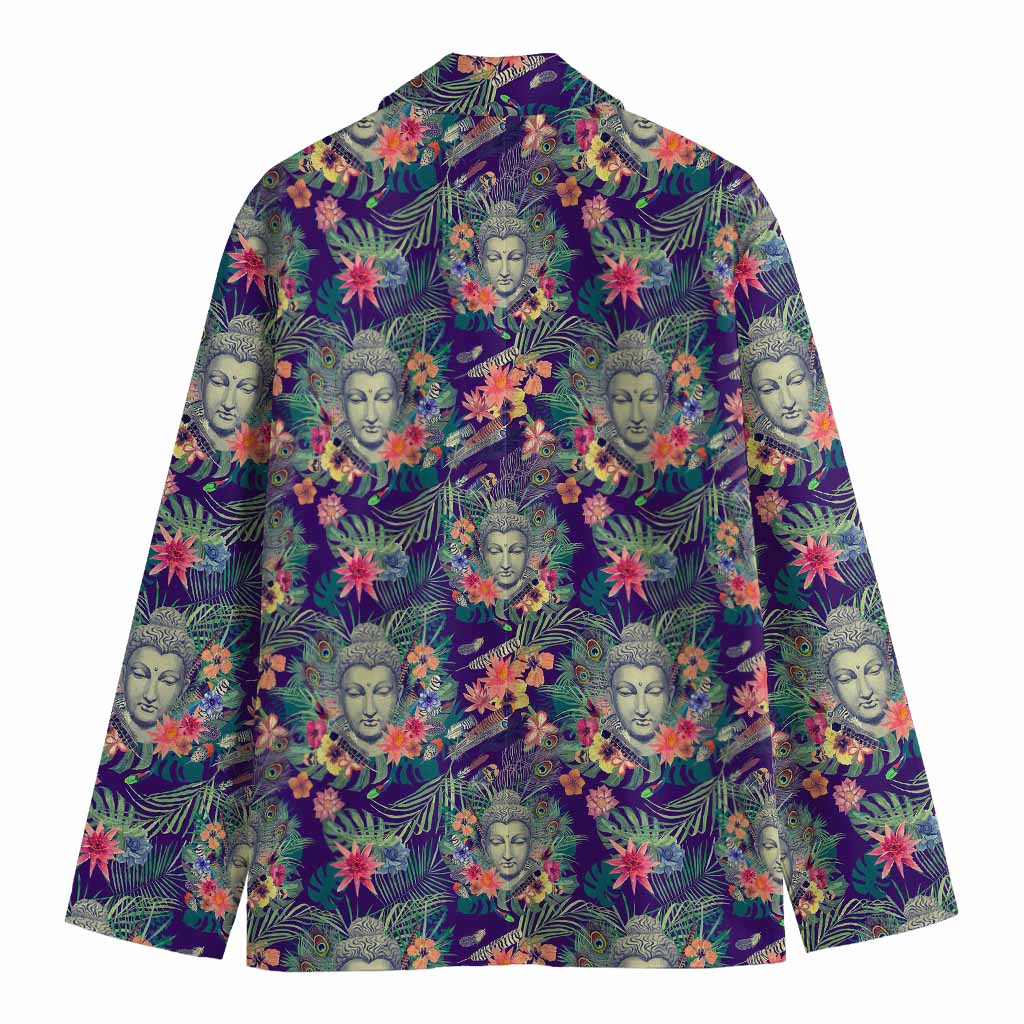 Tropical Buddha Print Men's Blazer