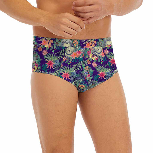 Tropical Buddha Print Men's Briefs