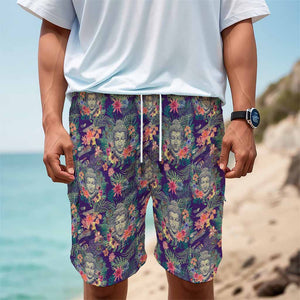 Tropical Buddha Print Men's Cargo Shorts