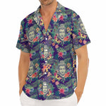 Tropical Buddha Print Men's Deep V-Neck Shirt