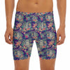 Tropical Buddha Print Men's Long Boxer Briefs