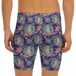 Tropical Buddha Print Men's Long Boxer Briefs