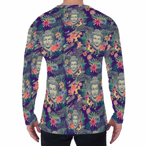 Tropical Buddha Print Men's Long Sleeve T-Shirt