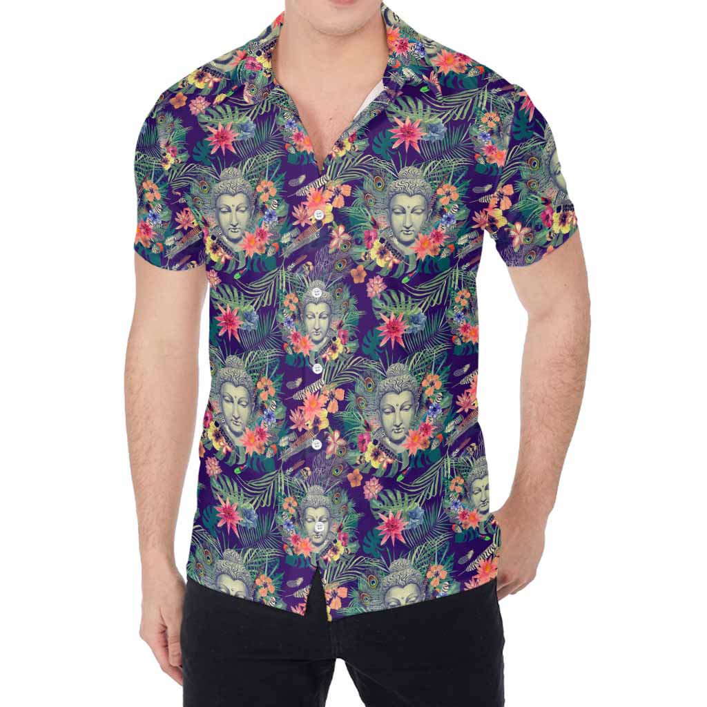 Tropical Buddha Print Men's Shirt