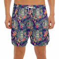 Tropical Buddha Print Men's Split Running Shorts