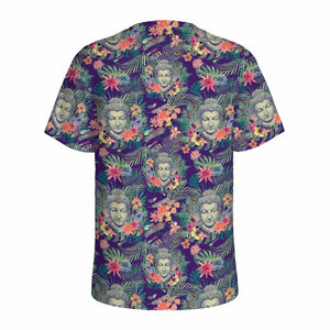 Tropical Buddha Print Men's Sports T-Shirt