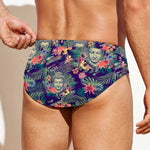 Tropical Buddha Print Men's Swim Briefs