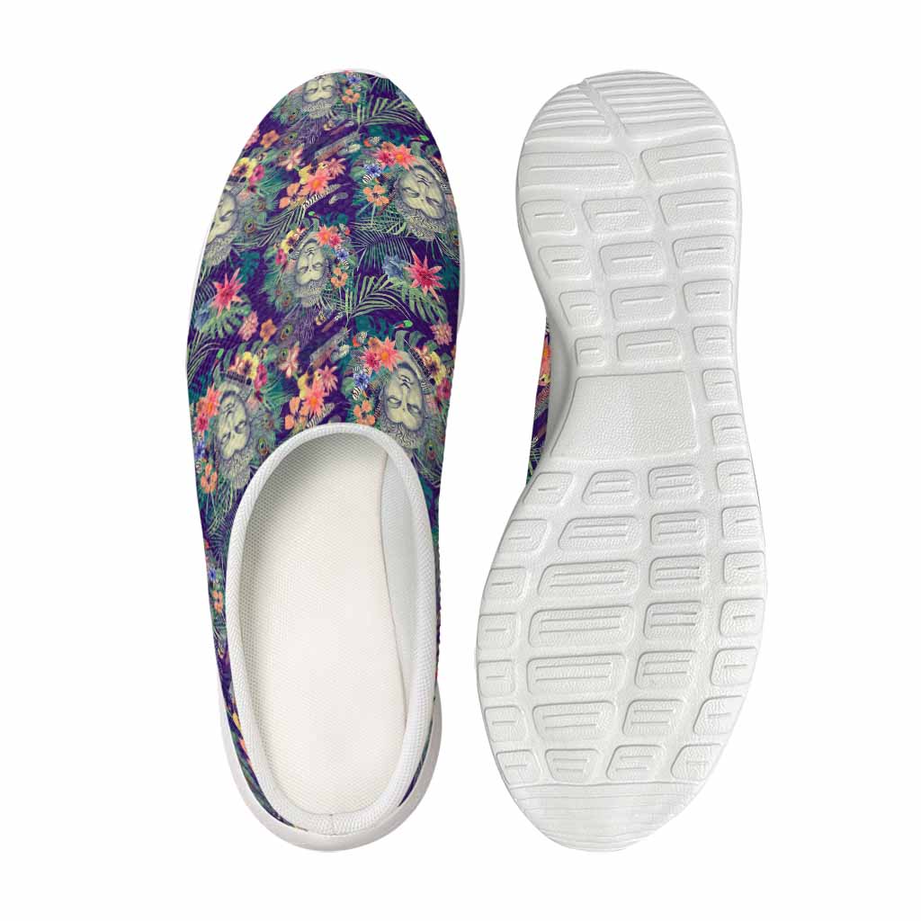 Tropical Buddha Print Mesh Casual Shoes