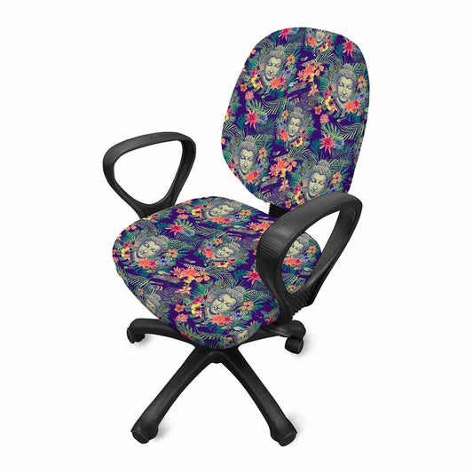 Tropical Buddha Print Office Chair Cover