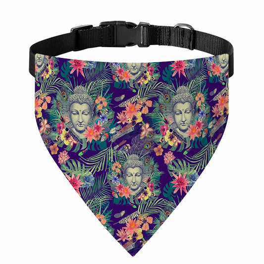 Tropical Buddha Print Over The Collar Dog Bandana